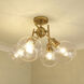 Axel 4 Light 24 inch Brushed Champagne Bronze Semi-Flush Ceiling Light in Clear Glass